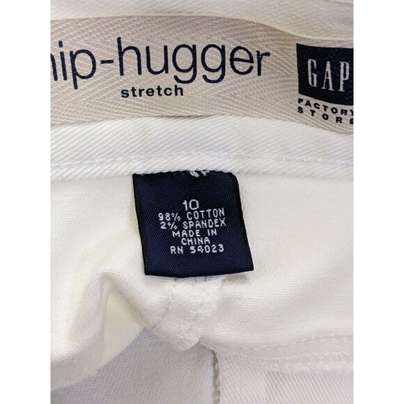 Women's GAP FACTORY STORE HIP-HUGGER STRETCH White Denim Jeans Mini Skirt 10 New - Picture 5 of 5